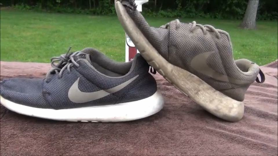 Check out how well Jameson Ward Premium Shoe Cleaner worked on these old sneakers