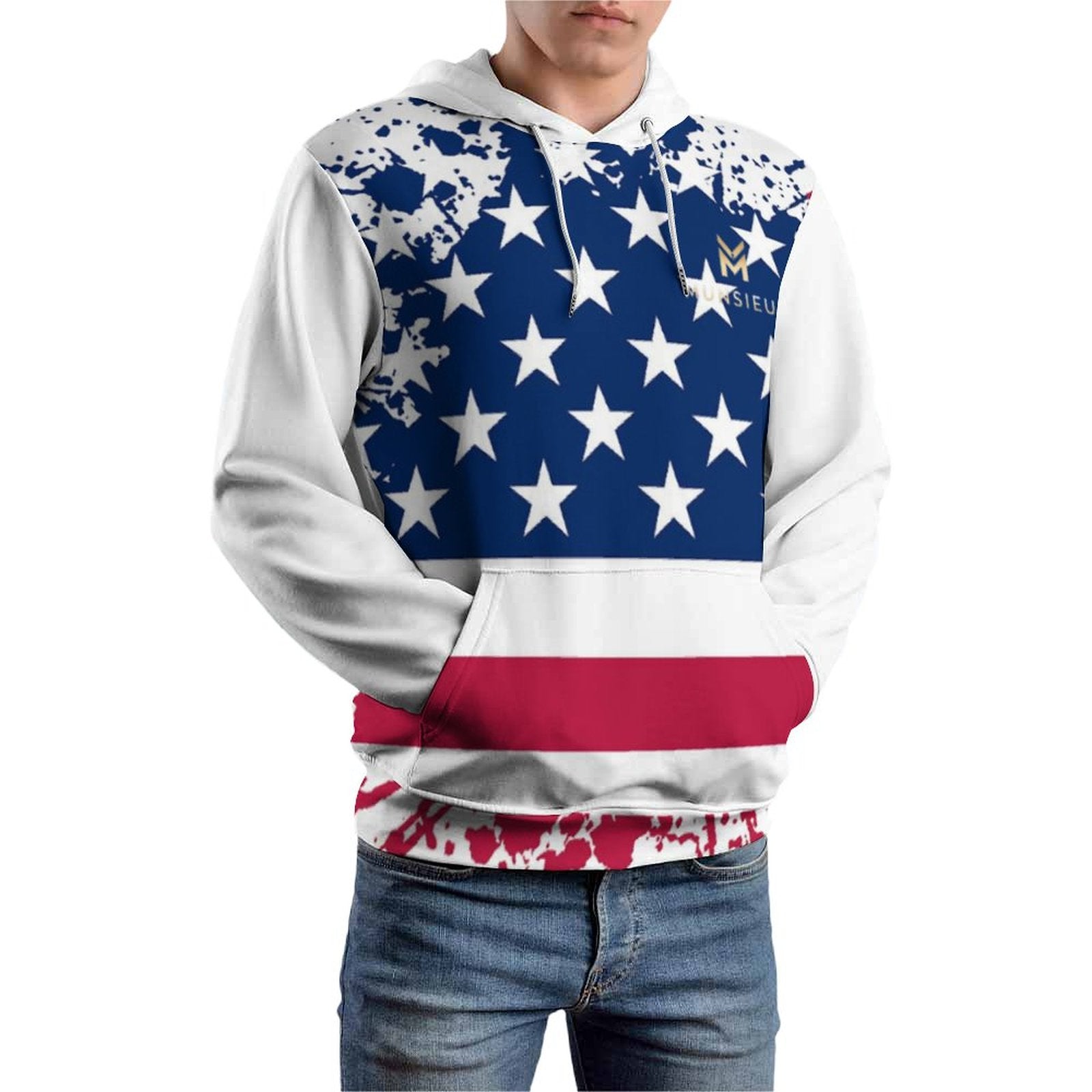 Munsieur Men's Graphic Hoodie America's Pride Hoodie 4th of July T-shirts - Jameson Ward