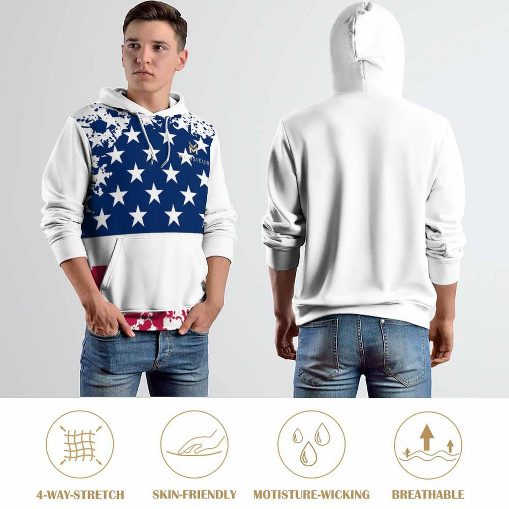 Munsieur Men's Graphic Hoodie America's Pride Hoodie 4th of July T-shirts - Jameson Ward