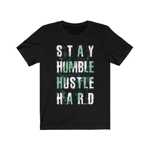 Stay Humble Hustle Hard Lettering T-Shirt Men's Clothing - Jameson Ward