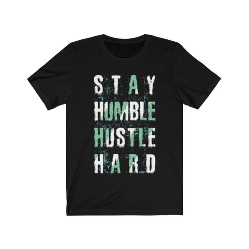 Stay Humble Hustle Hard Lettering T-Shirt Men's Clothing - Jameson Ward