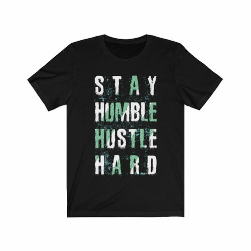 Stay Humble Hustle Hard Lettering T-Shirt Men's Clothing - Jameson Ward