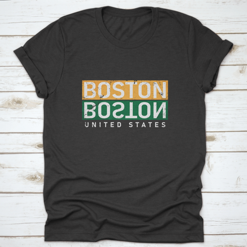 Boston T-Shirt Print Design. Vintage Square Seal Stamp, Badge Applique T-shirts - Jameson Ward