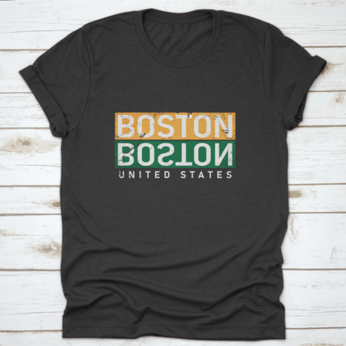 Boston T-Shirt Print Design. Vintage Square Seal Stamp, Badge Applique T-shirts - Jameson Ward
