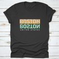 Boston T-Shirt Print Design. Vintage Square Seal Stamp, Badge Applique T-shirts - Jameson Ward