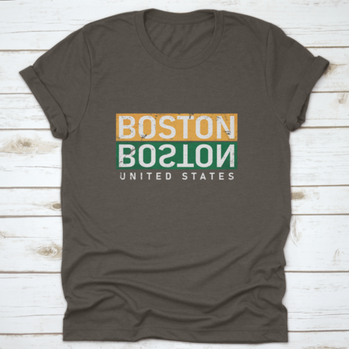 Boston T-Shirt Print Design. Vintage Square Seal Stamp, Badge Applique T-shirts - Jameson Ward