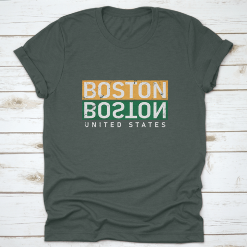 Boston T-Shirt Print Design. Vintage Square Seal Stamp, Badge Applique T-shirts - Jameson Ward