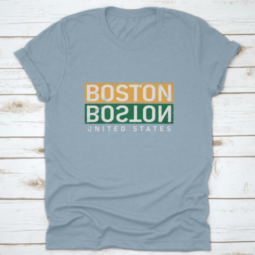 Boston T-Shirt Print Design. Vintage Square Seal Stamp, Badge Applique T-shirts - Jameson Ward