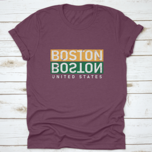 Boston T-Shirt Print Design. Vintage Square Seal Stamp, Badge Applique T-shirts - Jameson Ward