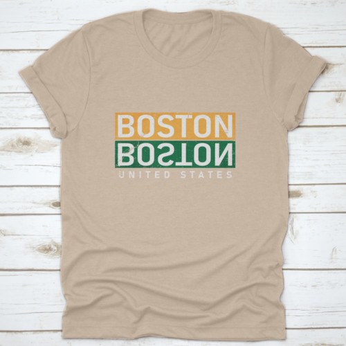 Boston T-Shirt Print Design. Vintage Square Seal Stamp, Badge Applique T-shirts - Jameson Ward