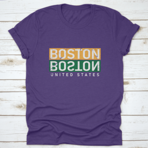 Boston T-Shirt Print Design. Vintage Square Seal Stamp, Badge Applique T-shirts - Jameson Ward