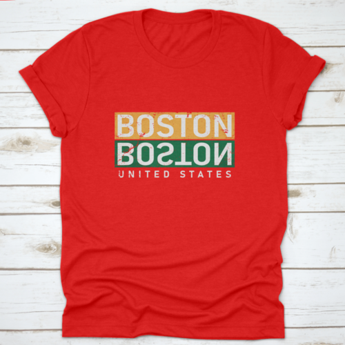 Boston T-Shirt Print Design. Vintage Square Seal Stamp, Badge Applique T-shirts - Jameson Ward