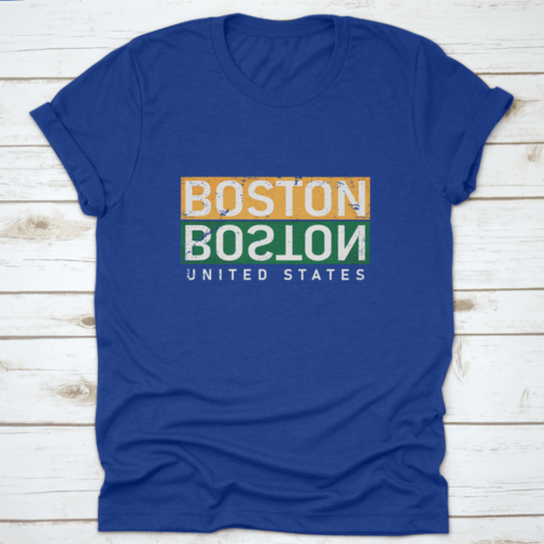 Boston T-Shirt Print Design. Vintage Square Seal Stamp, Badge Applique T-shirts - Jameson Ward
