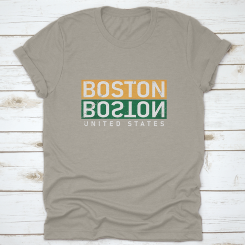 Boston T-Shirt Print Design. Vintage Square Seal Stamp, Badge Applique T-shirts - Jameson Ward