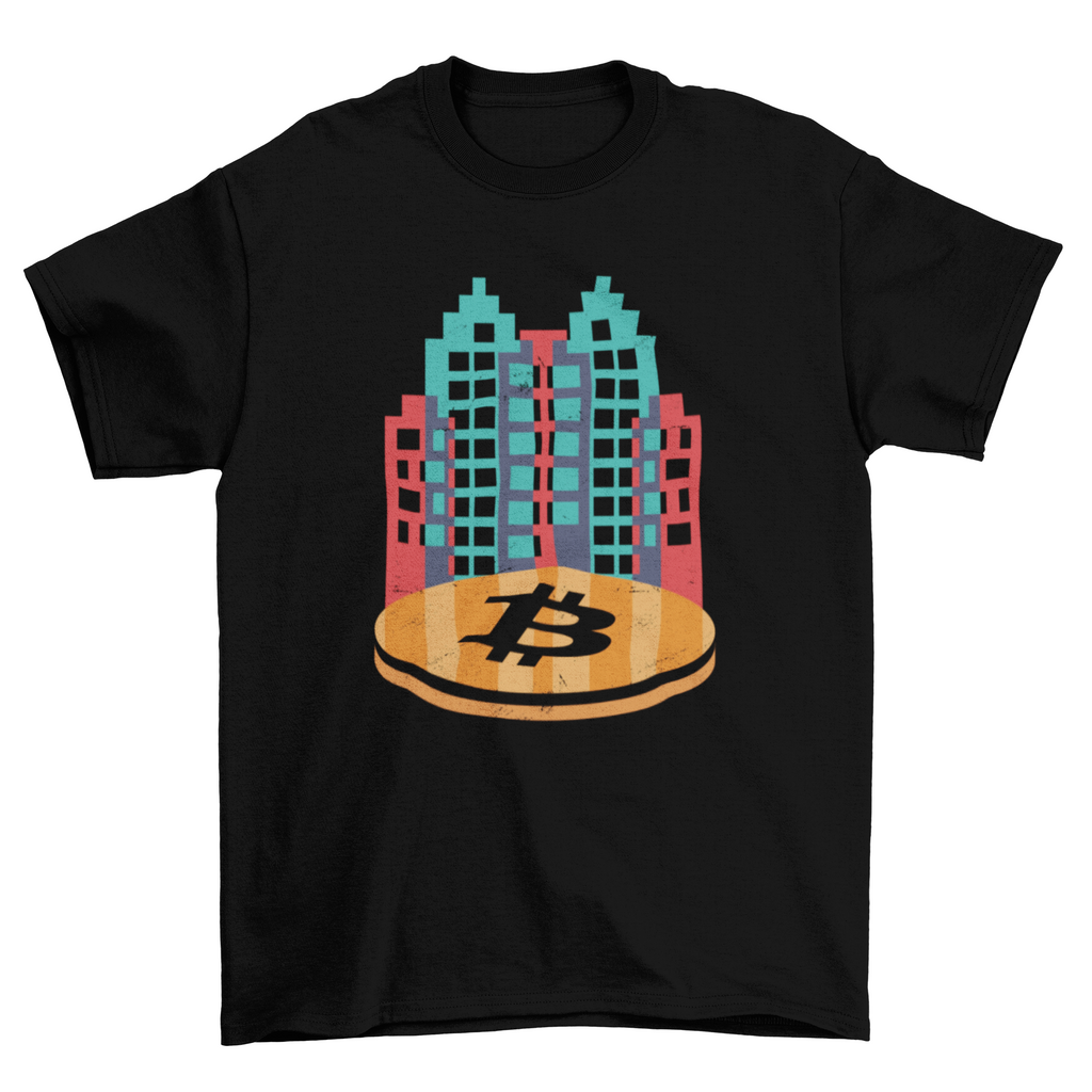 Cryptocurrency city t-shirt design T-shirts - Jameson Ward