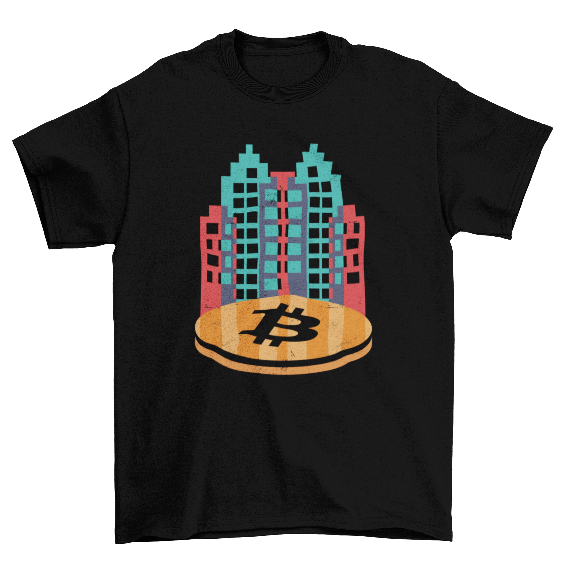 Cryptocurrency city t-shirt design T-shirts - Jameson Ward
