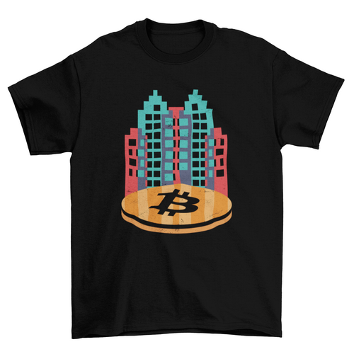 Cryptocurrency city t-shirt design T-shirts - Jameson Ward