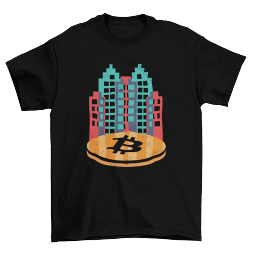 Cryptocurrency city t-shirt design T-shirts - Jameson Ward