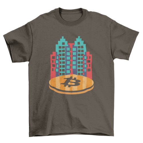 Cryptocurrency city t-shirt design T-shirts - Jameson Ward