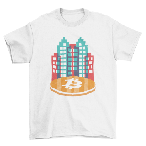 Cryptocurrency city t-shirt design T-shirts - Jameson Ward