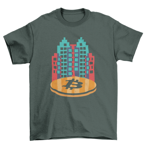 Cryptocurrency city t-shirt design T-shirts - Jameson Ward