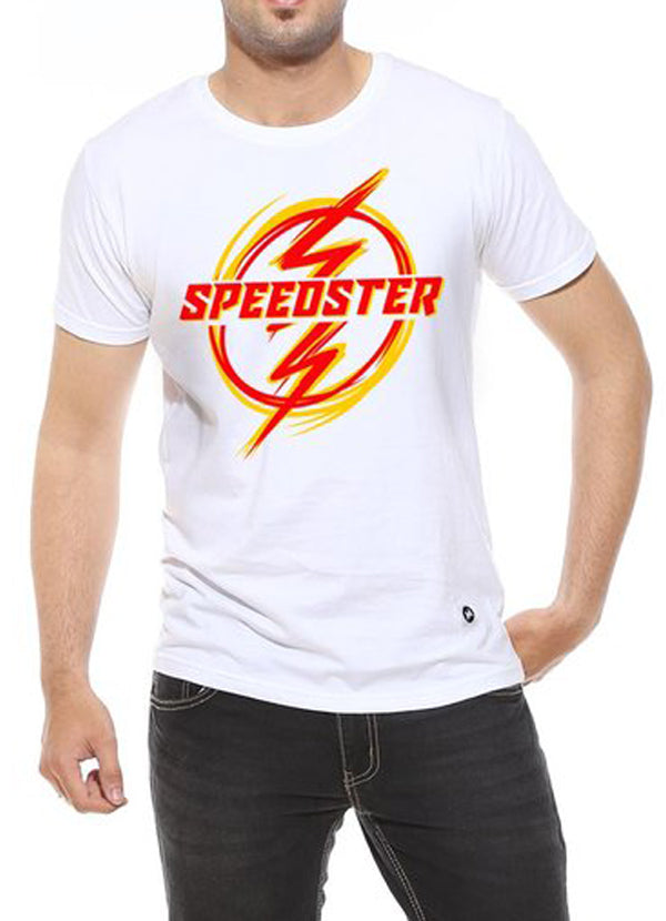 Speedster-White Men's Half Sleeve Graphic T Shirt T-shirts - Jameson Ward
