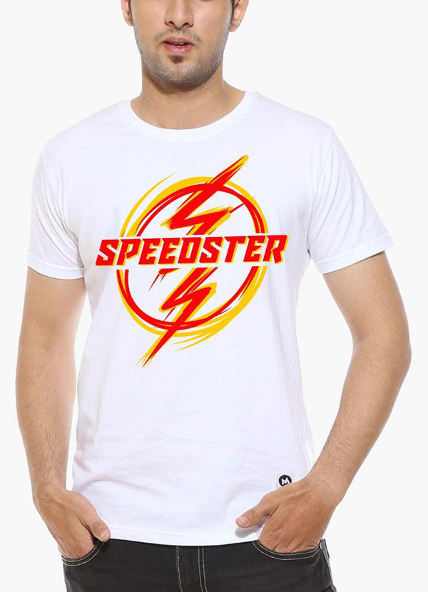Speedster-White Men's Half Sleeve Graphic T Shirt T-shirts - Jameson Ward