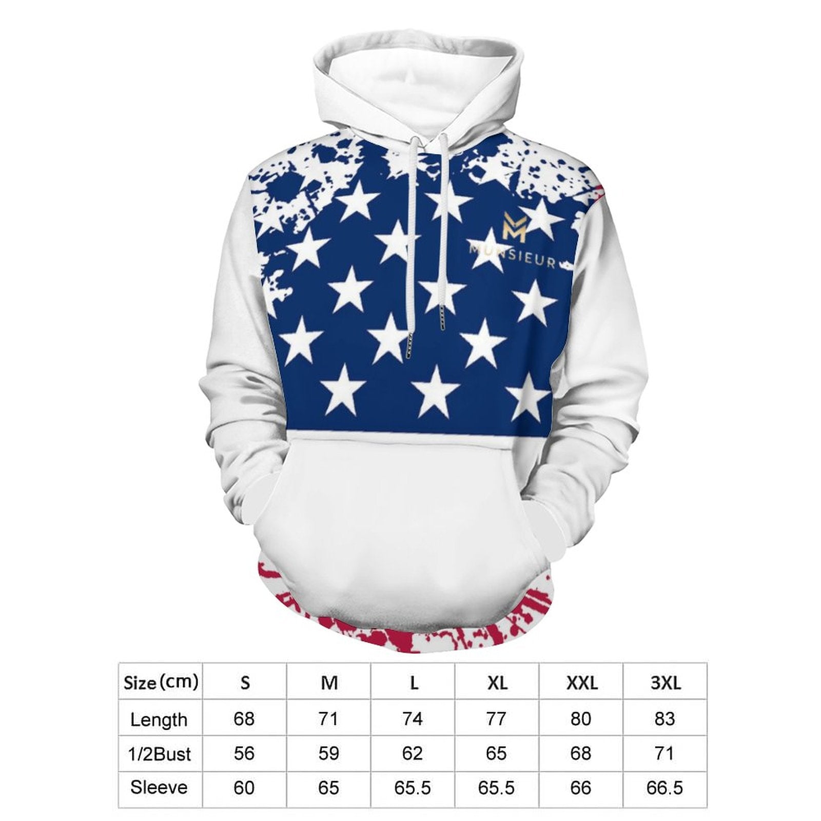 Munsieur Men's Graphic Hoodie America's Pride Hoodie 4th of July T-shirts - Jameson Ward