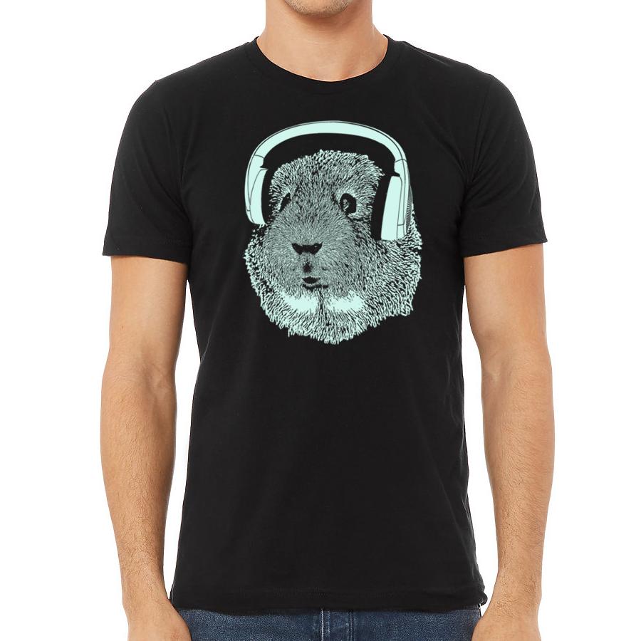 Guinea Pig Wearing Headphones T-shirts - Jameson Ward