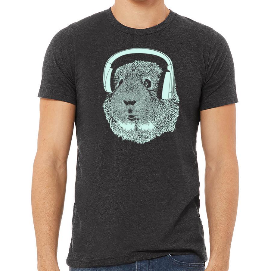 Guinea Pig Wearing Headphones T-shirts - Jameson Ward