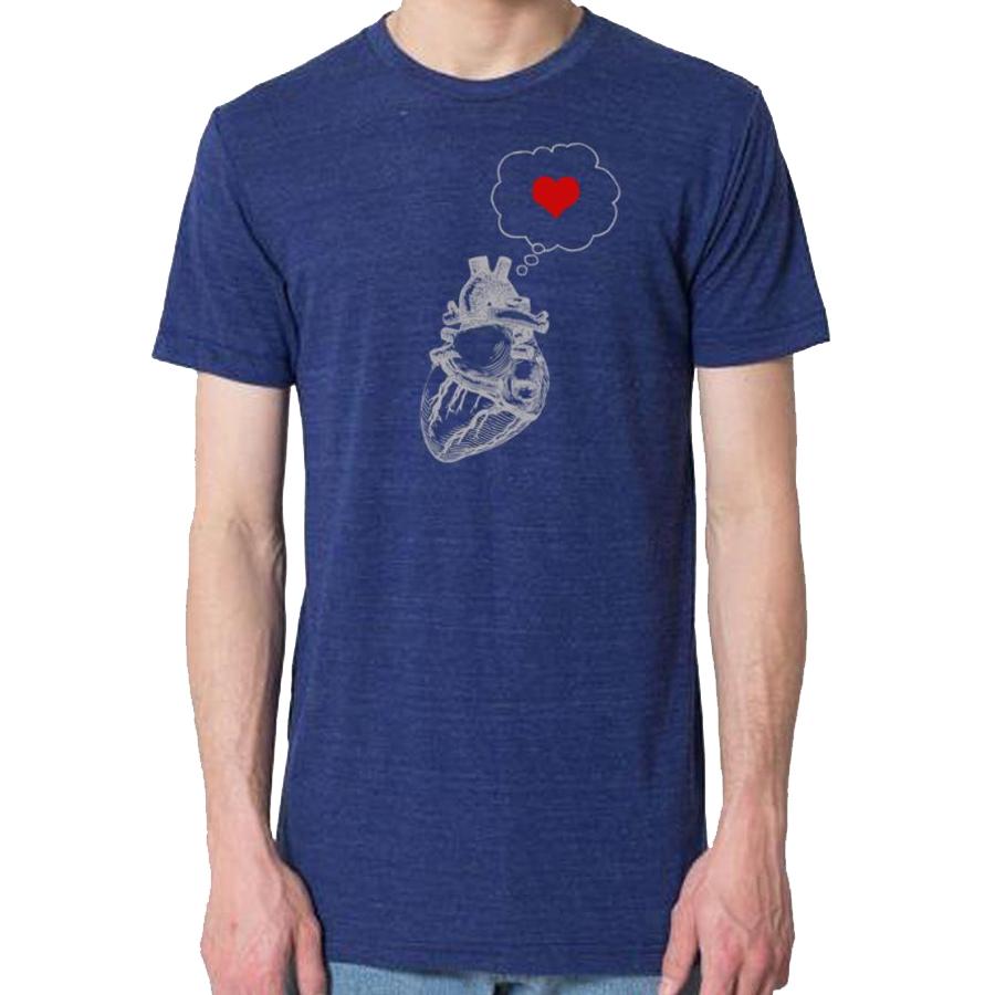 Mens heart thinking heart T-shirts - Jameson Ward
