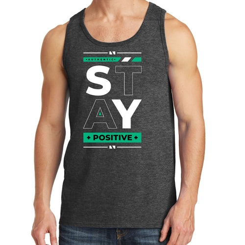 Mens Fitness Tank Top Graphic T-shirt Stay Positive Accessories - Jameson Ward