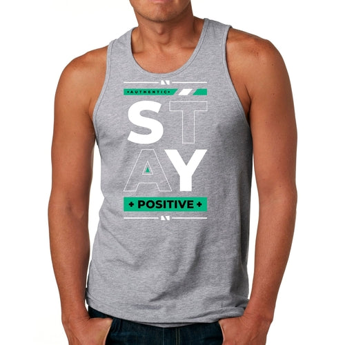 Mens Fitness Tank Top Graphic T-shirt Stay Positive Accessories - Jameson Ward