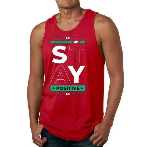 Mens Fitness Tank Top Graphic T-shirt Stay Positive Accessories - Jameson Ward