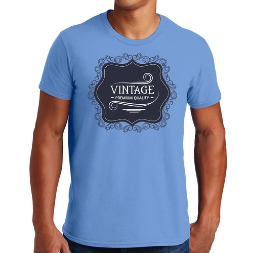 Mens Graphic T-shirt Vintage Premium Quality Blue White Illustration Accessories - Jameson Ward