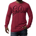Mens Long Sleeve Graphic T-shirt Great Vibes Black Illustration Accessories - Jameson Ward