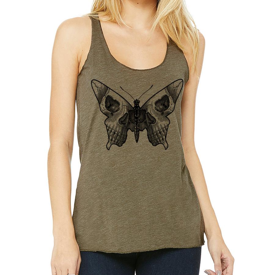 Butterfly skull racerback tank T-shirts - Jameson Ward