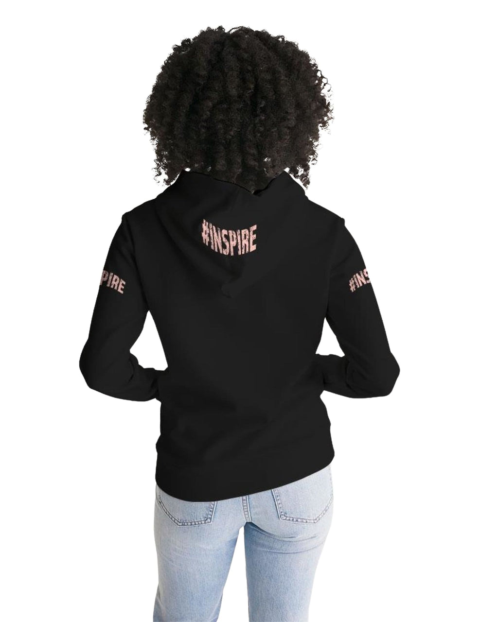 Womens Hoodie - Pullover Hooded Sweatshirt - Peach Graphic /inspire