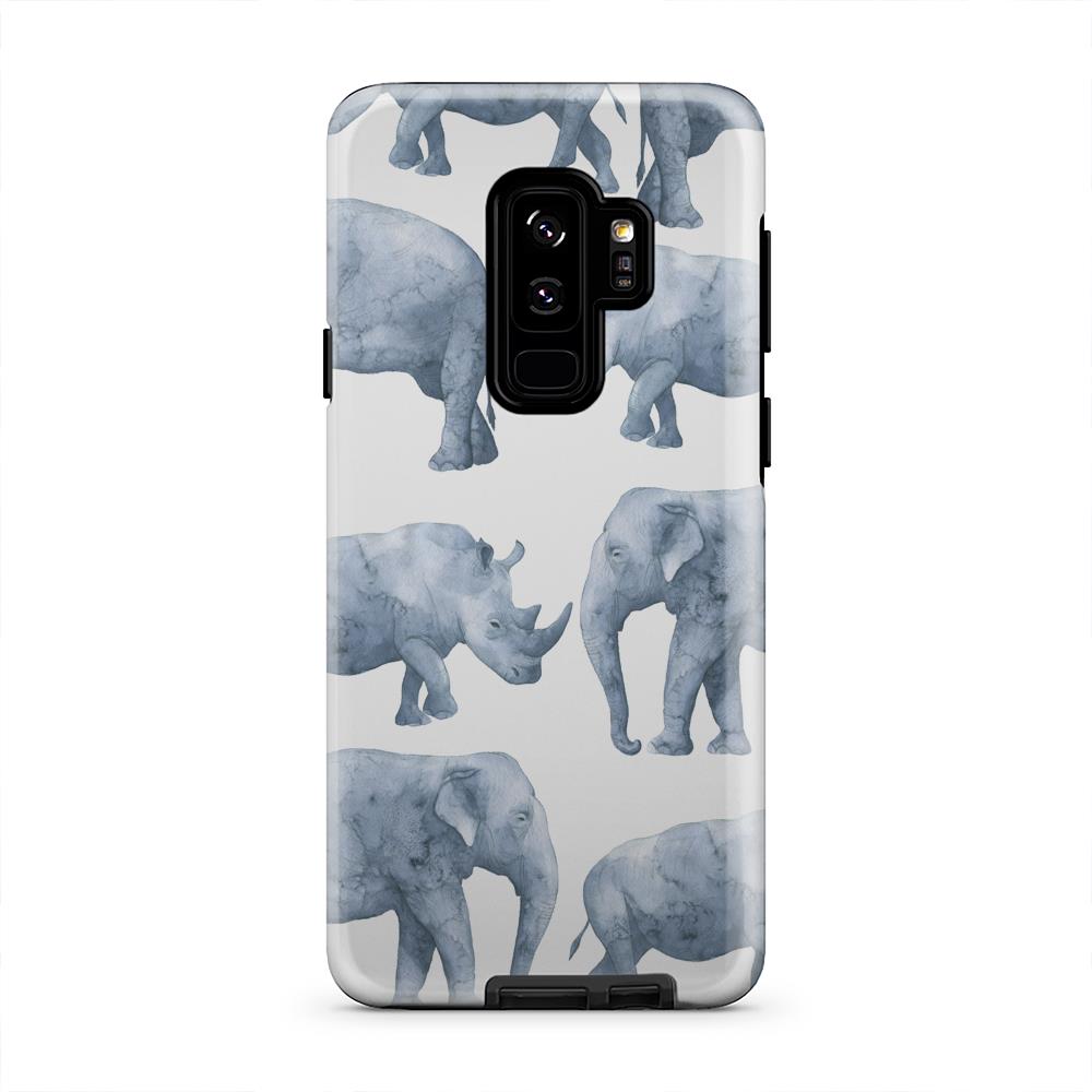 Safari Rhinos And Elephants Big Animal iPhone X Tech Accessories - Jameson Ward