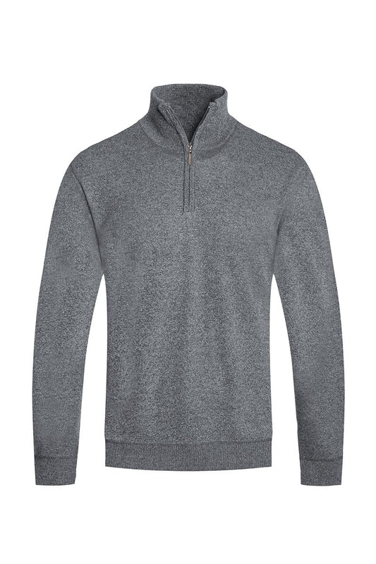 SOLID QUARTER ZIP SWEATER