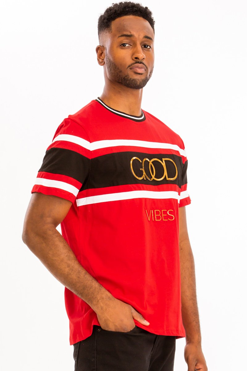 GOOD VIBES- RED Men's Clothing - Jameson Ward