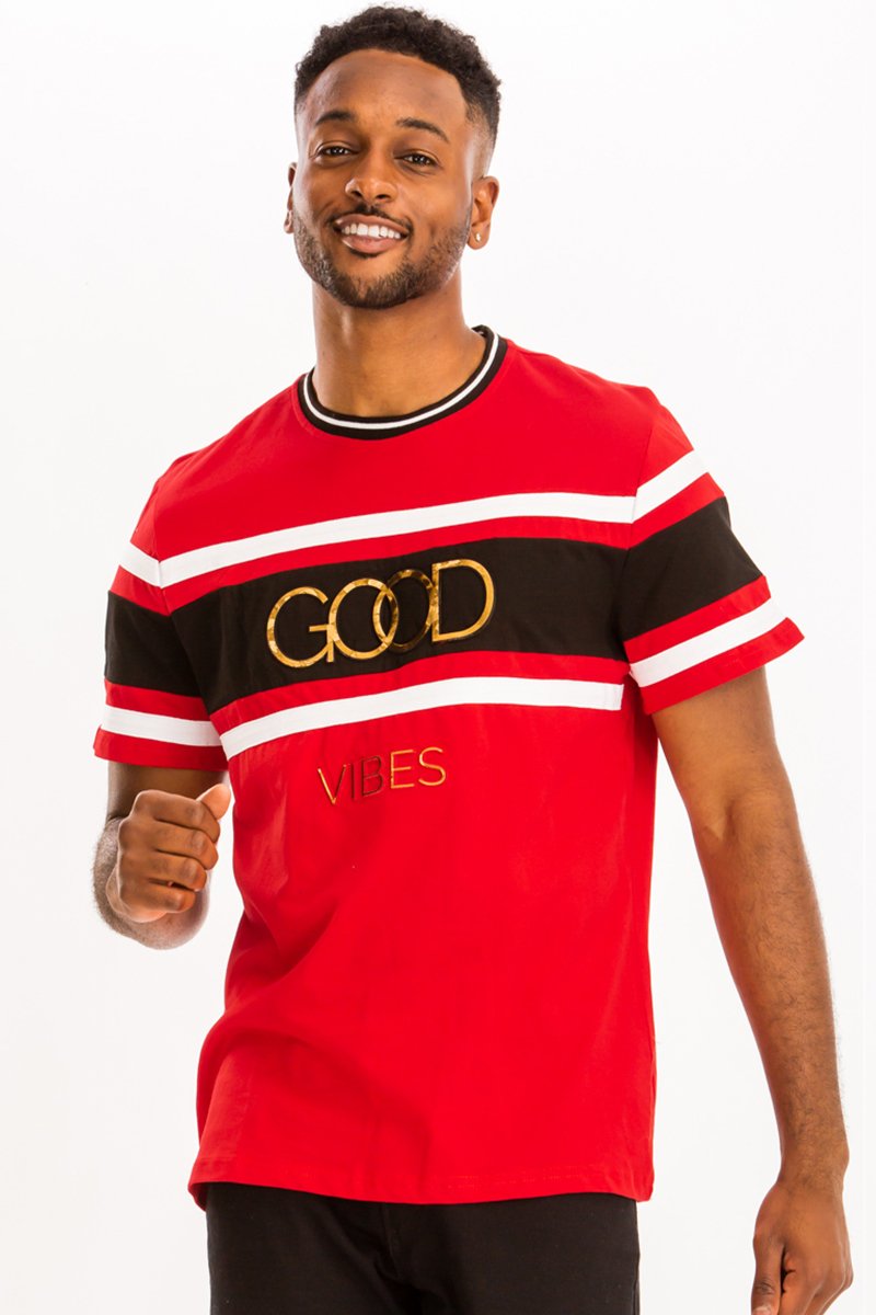 GOOD VIBES- RED Men's Clothing - Jameson Ward