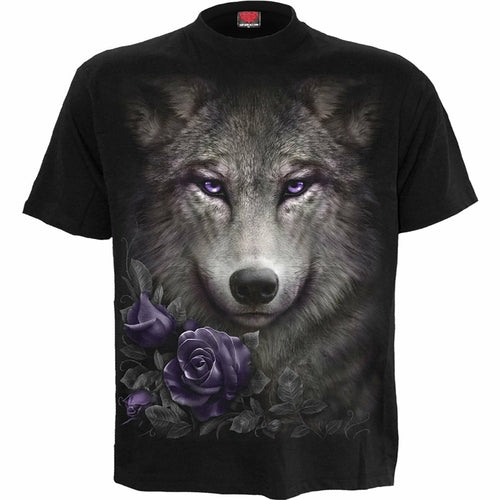 WOLF ROSES - Front Print T-Shirt Black T-shirts - Jameson Ward