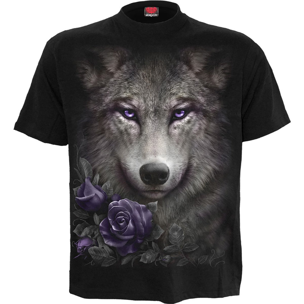 WOLF ROSES - Front Print T-Shirt Black T-shirts - Jameson Ward