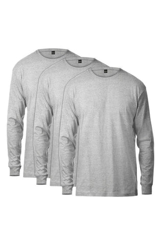 Basic Long Sleeve Tee 3 Pack (Heather Grey)