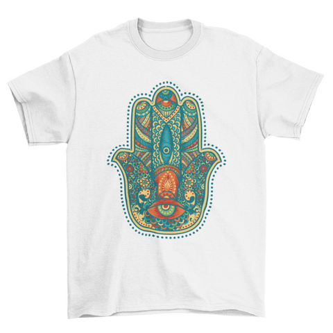 Lovely Unique Fashion Colorful Hamsa Mandalas Signs & Symbols t-shirt