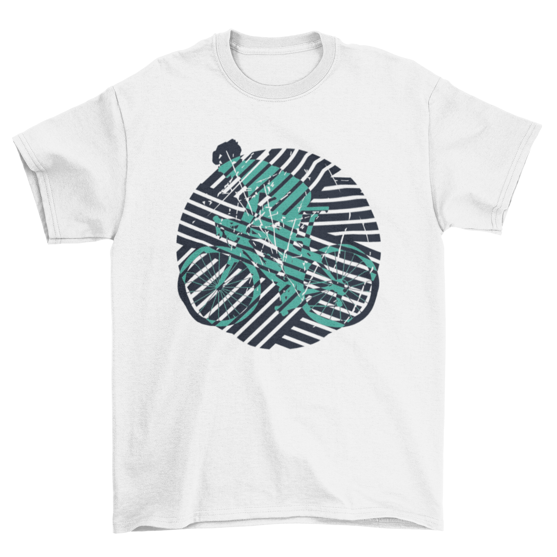 BMX Logo Mountain Bike Rider Silhouette Bicycle Distressed Background T-shirts - Jameson Ward