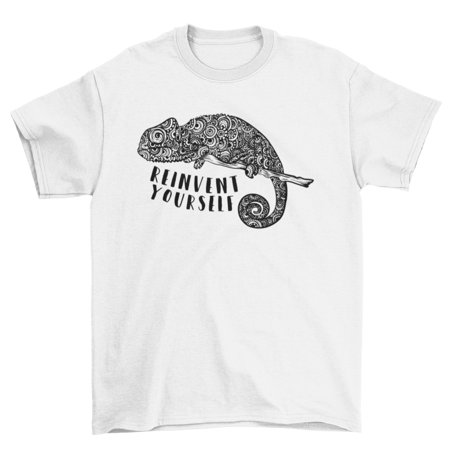 Wild Zoo Chameleon Made Mandalas Tribal Quote Reinvent Yourself Animal T-shirts - Jameson Ward