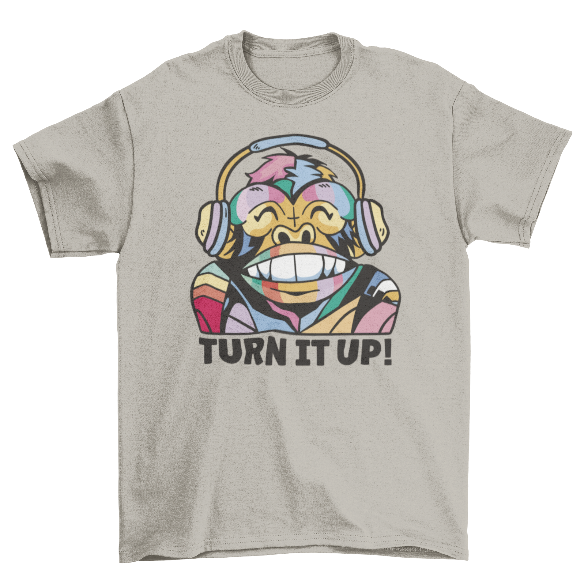 Colorful monkey music t-shirt T-shirts - Jameson Ward