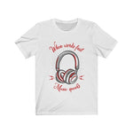 Headphone Words Fail Music Speaks Short Sleeve Tee